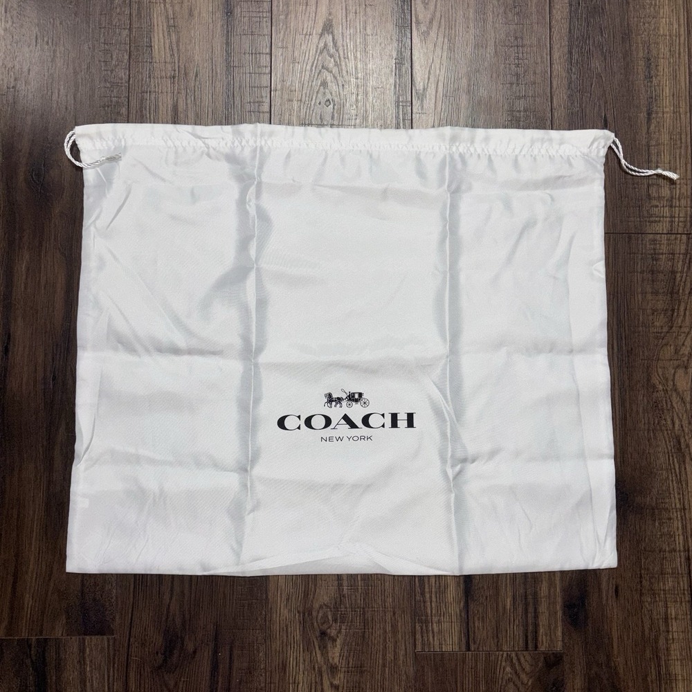 Coach New York White Satin Storage Dust Bag w/ Drawstring Size 19.5" x 23"